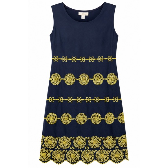 Boden Dresses & Skirts - Boden Old Money Embroidered Floral Shift Dress Women Size 14 Coastal Chic Preppy